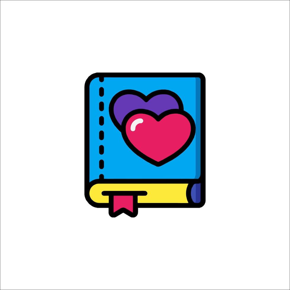 A book with two hearts on it vector