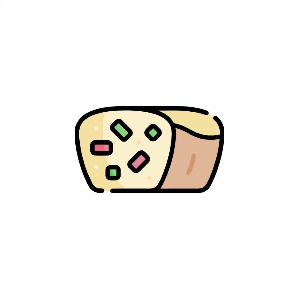 A slice of bread with a slice of cheese on it vector