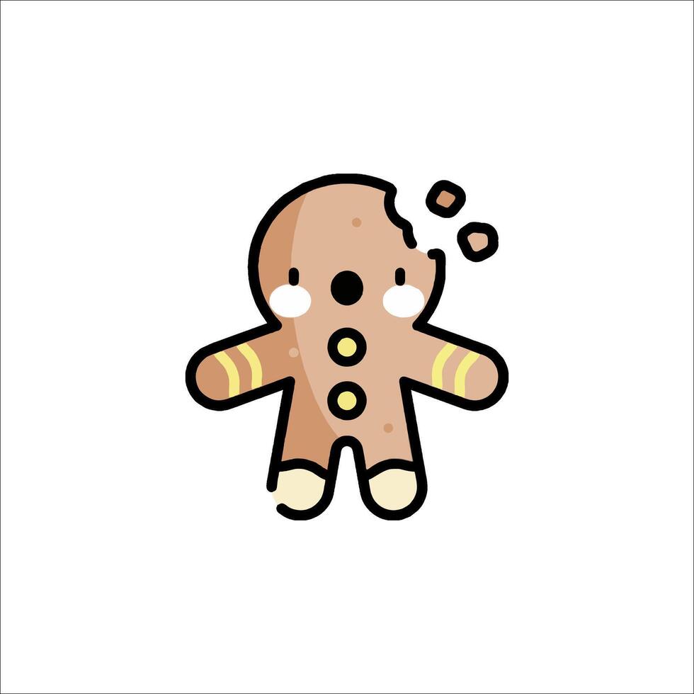 A gingerbread man with a broken nose vector