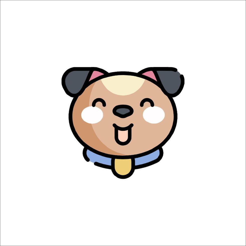 A cartoon dog with a tie on its head vector