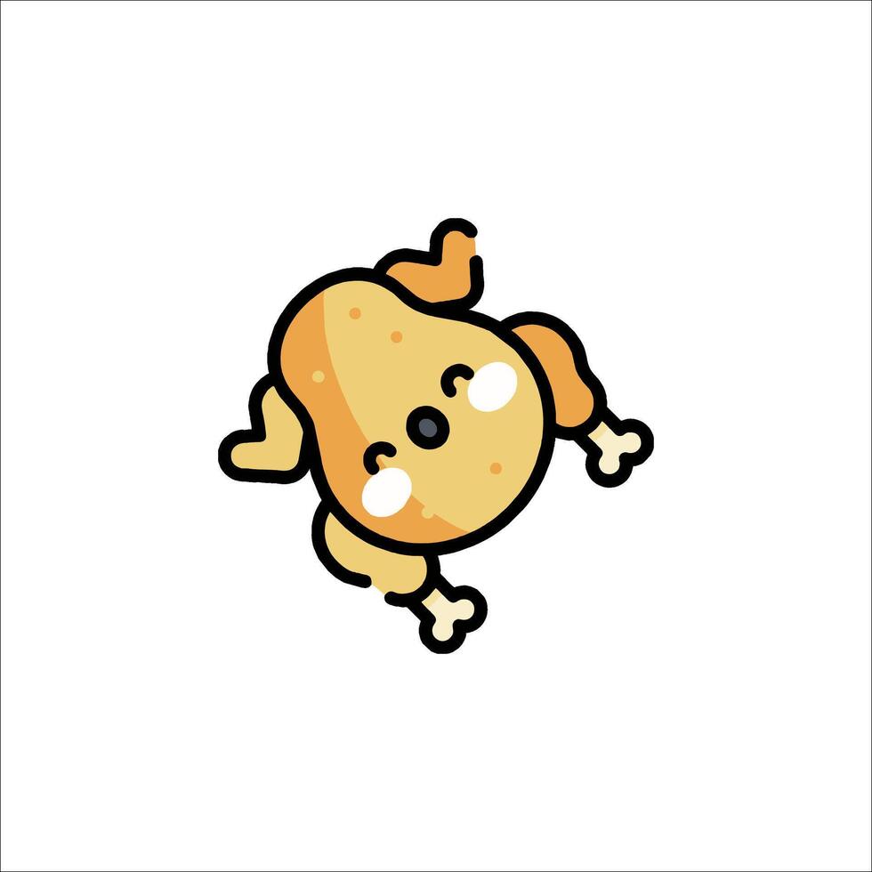 A cartoon chicken with a face on it vector