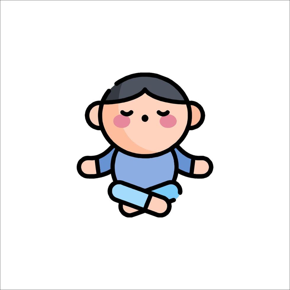 A cartoon character sitting in a lotus position vector
