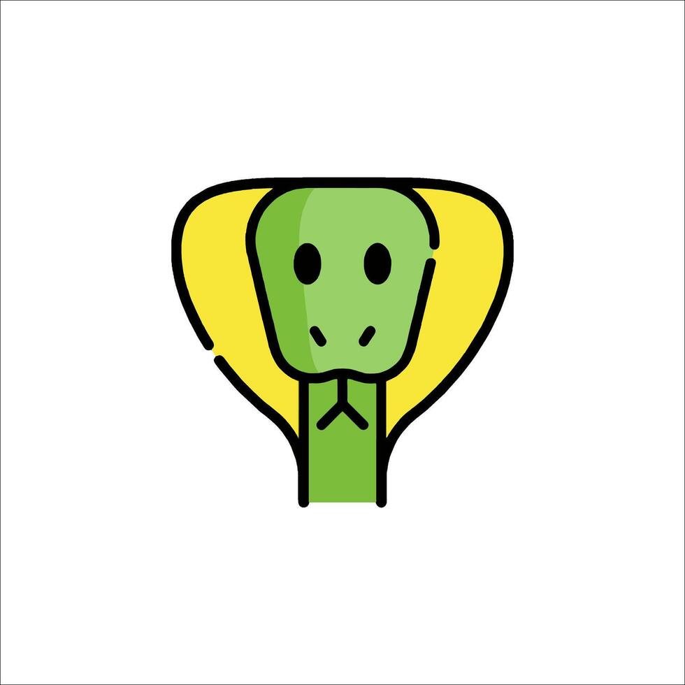 A green snake with a tie on its head vector