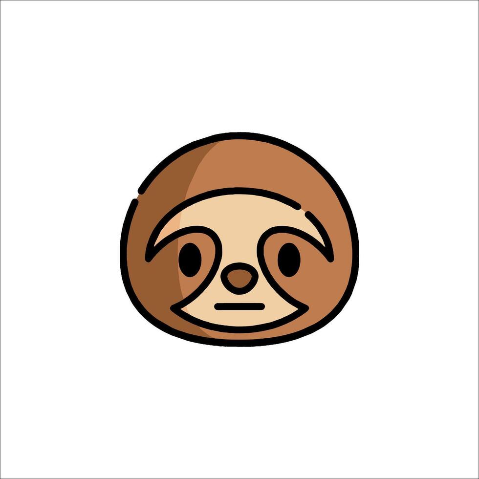 A cartoon slotty sloth face on a white background vector