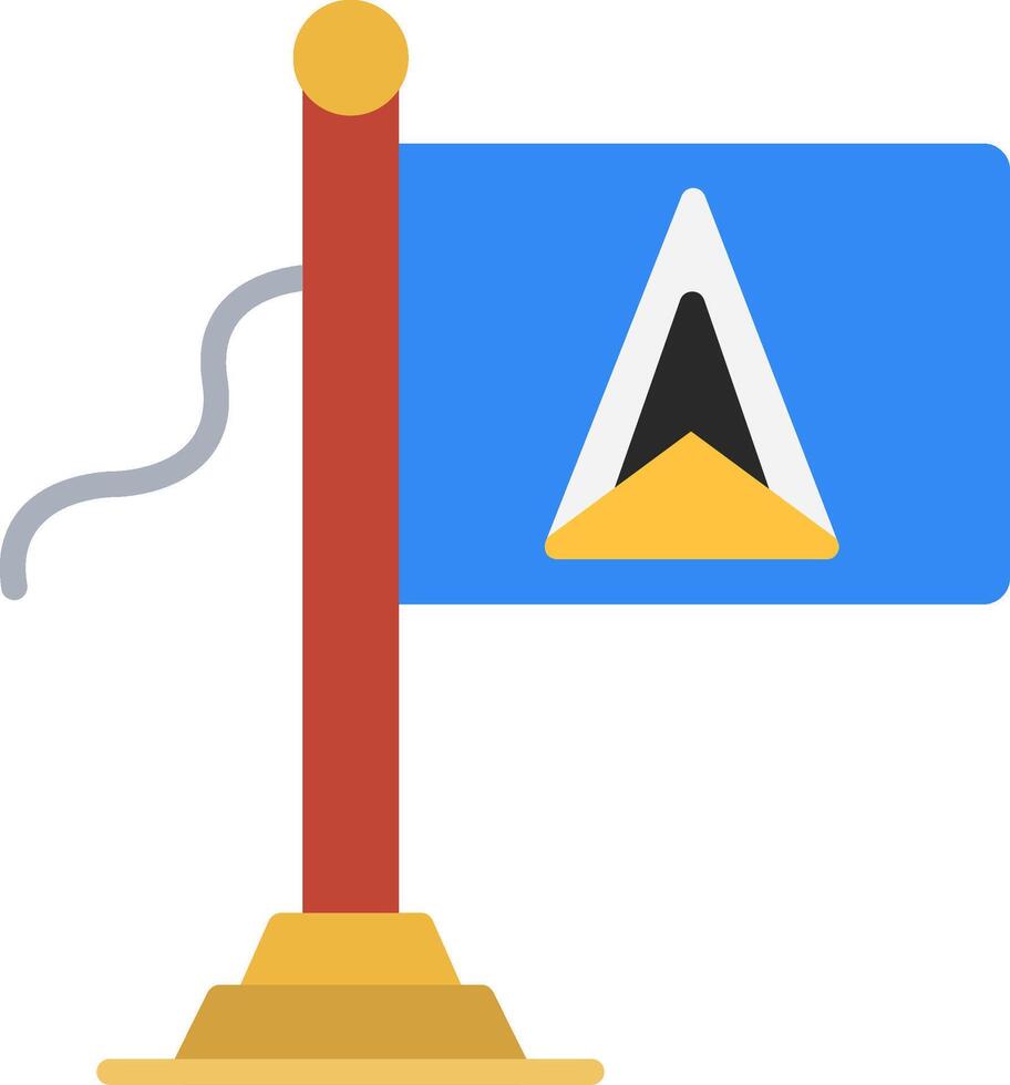 St Lucia Flag Flat Icon vector