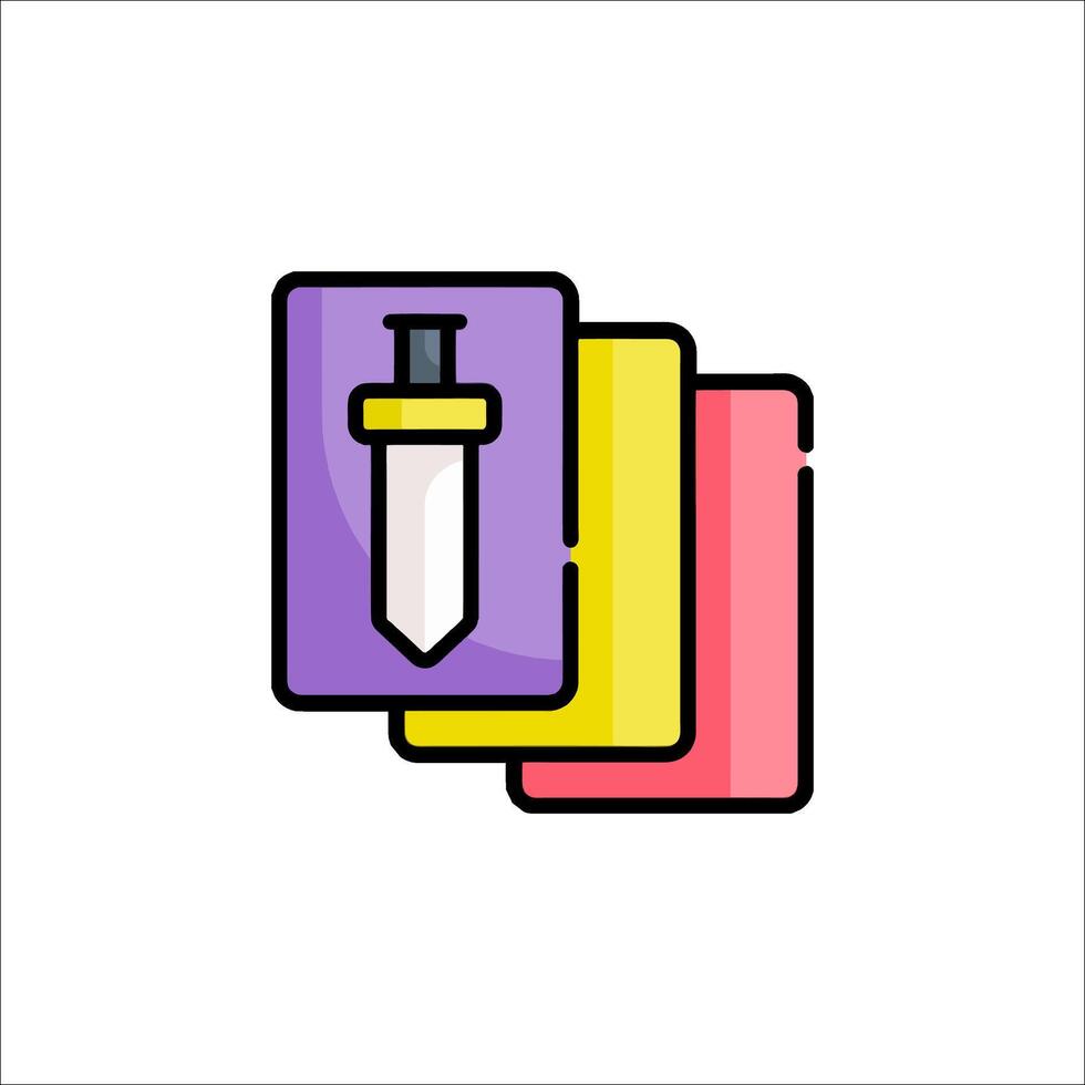 A colorful card game icon with a knife vector