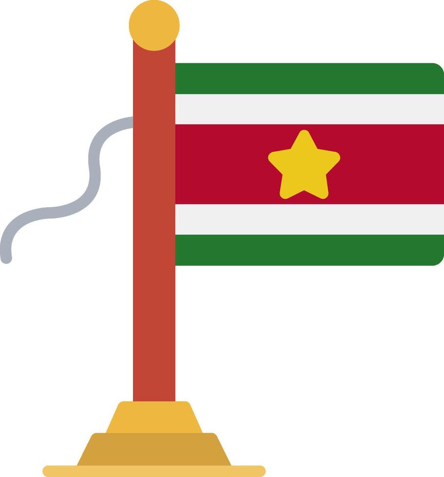 Suriname Flag Flat Icon vector