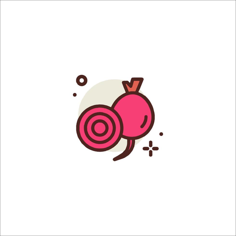 A pink and red fruit icon on a white background vector