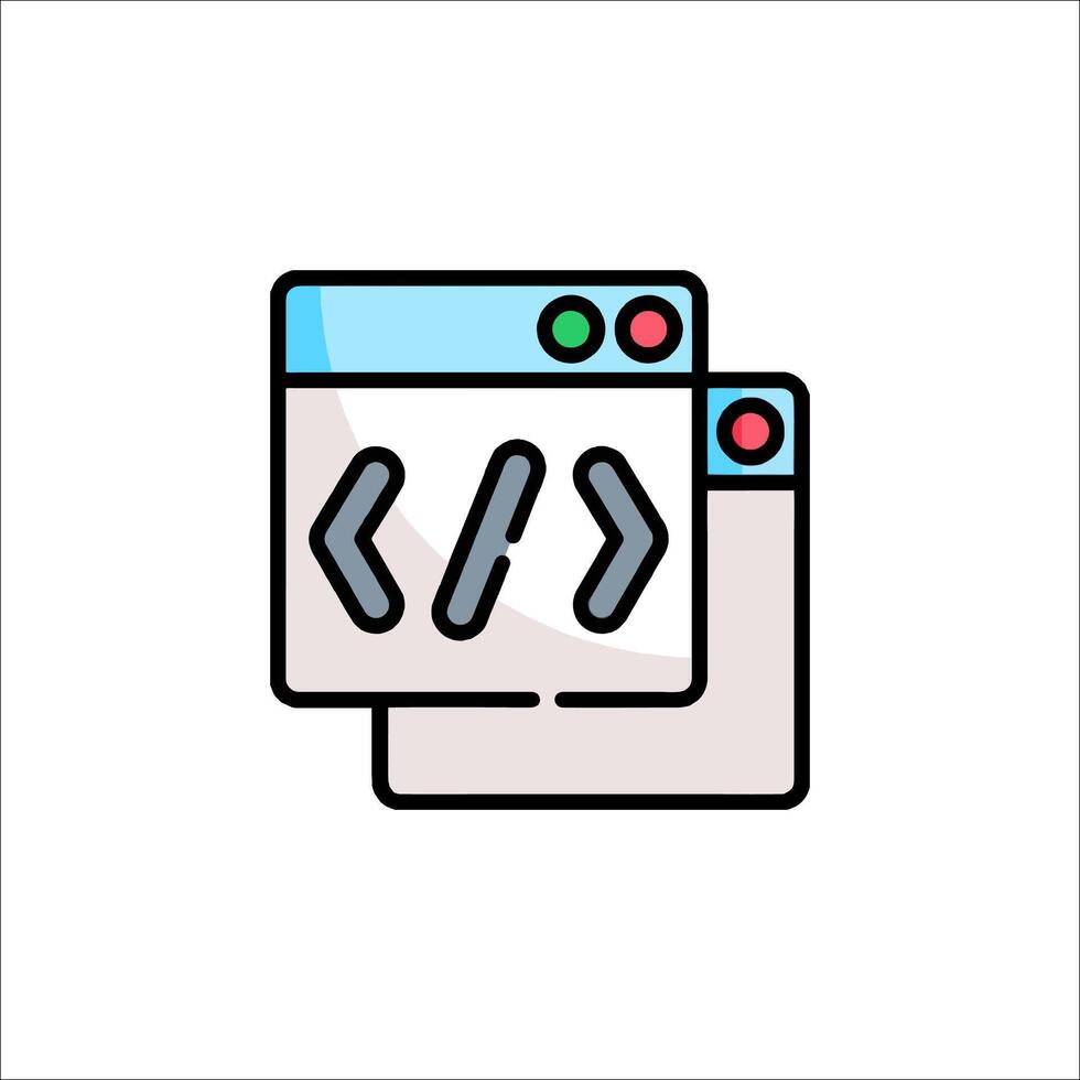 A computer screen with a code symbol vector