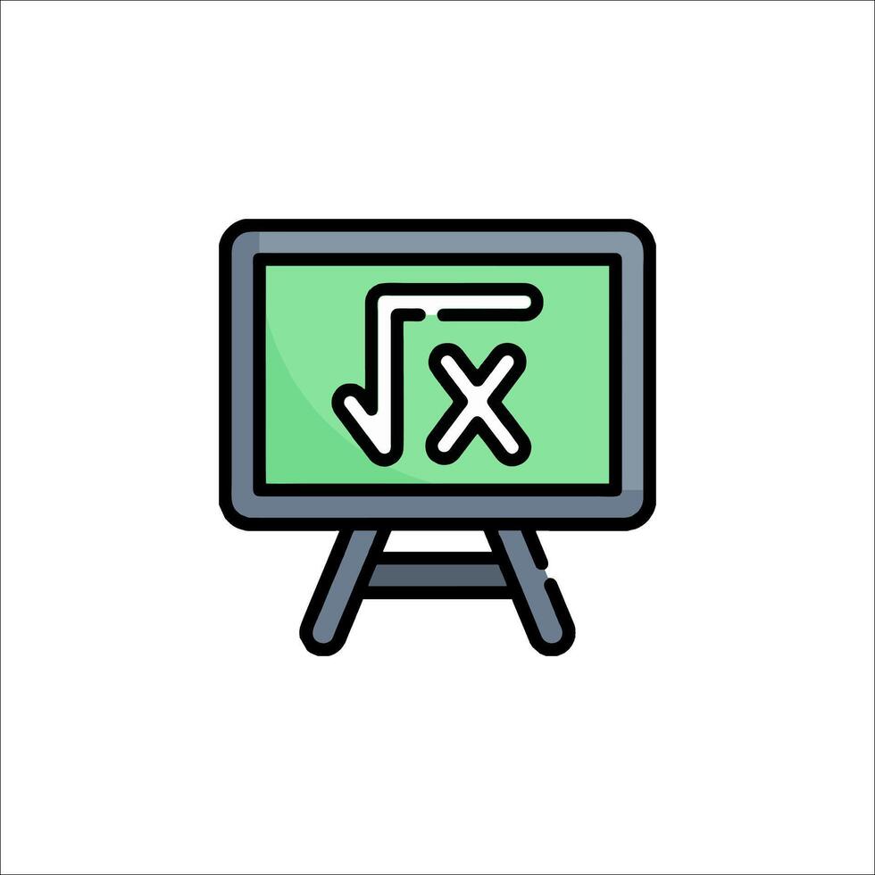 A green and white chalkboard with an x on it vector