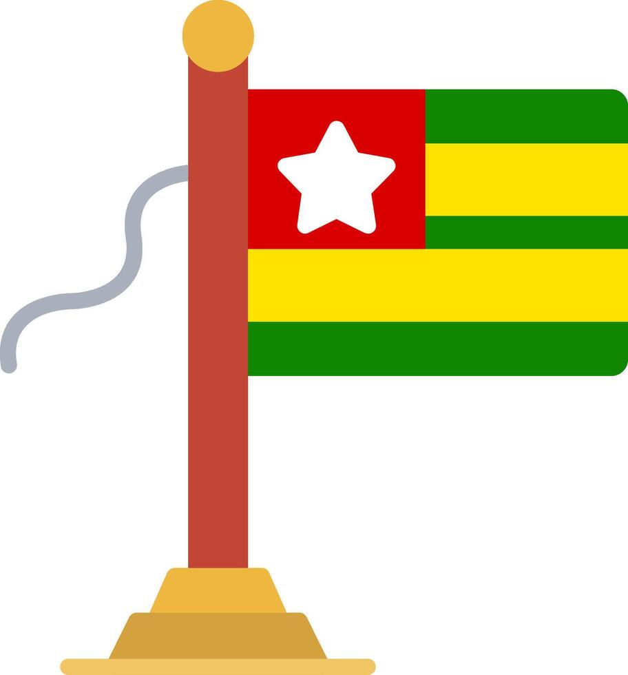 Togo Flag Flat Icon vector