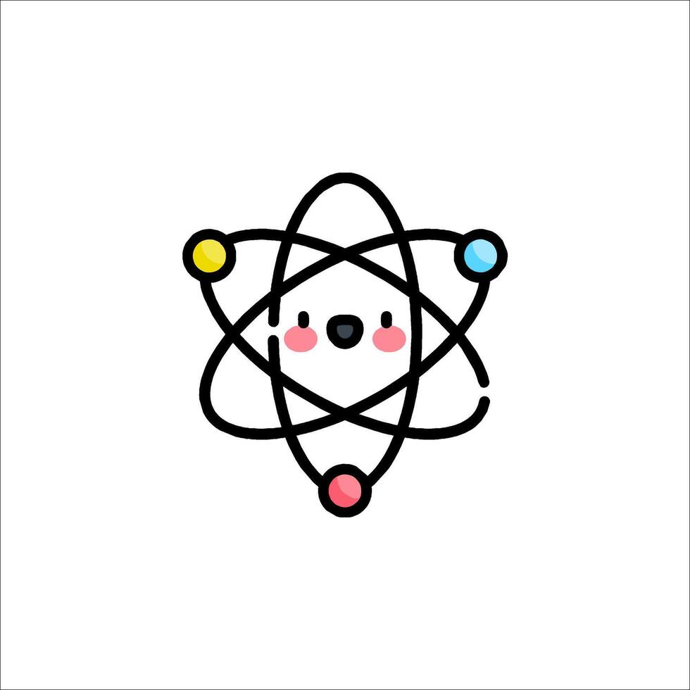 An image of a cute cartoon atom vector