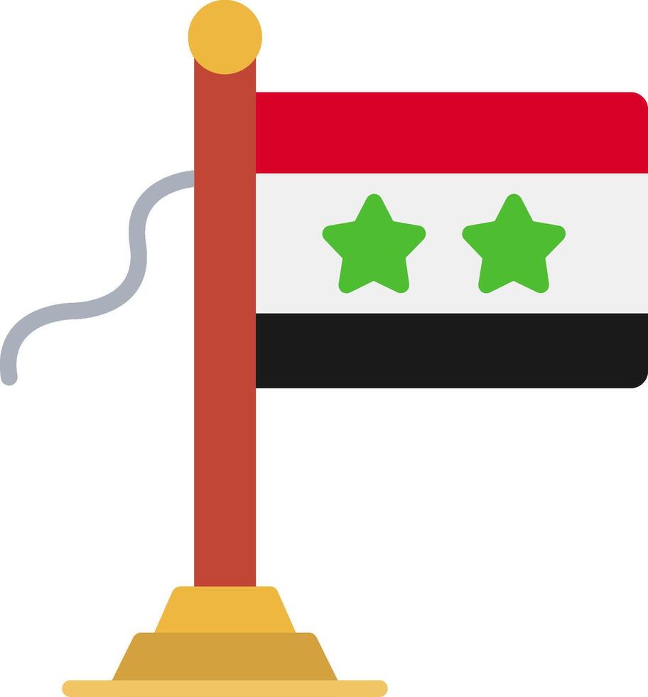 Syria Flag Flat Icon vector