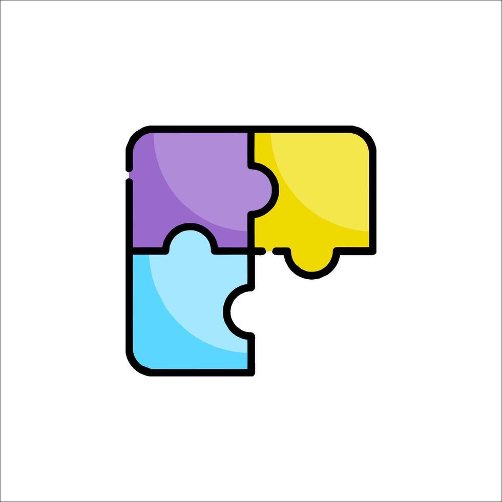 A colorful puzzle piece icon vector