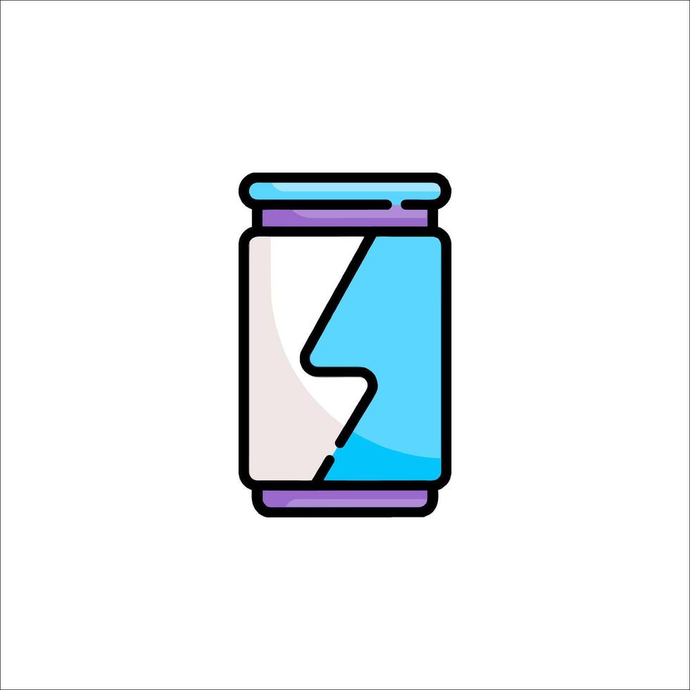 A can of soda with a broken bottle on top vector