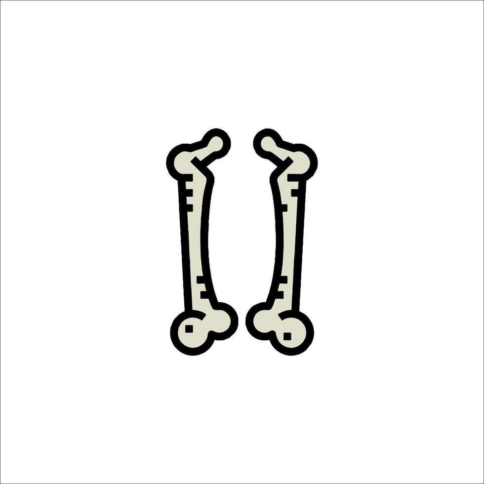 Two bones are shown in a cartoon style vector