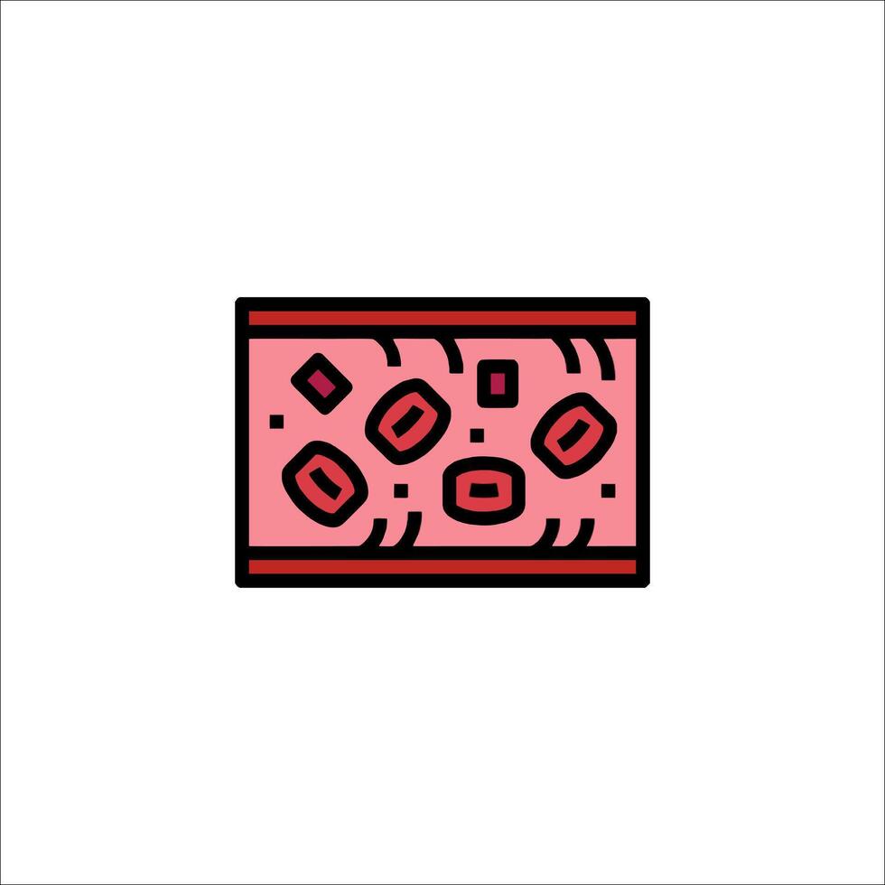 A red and black rectangle with a square shape vector