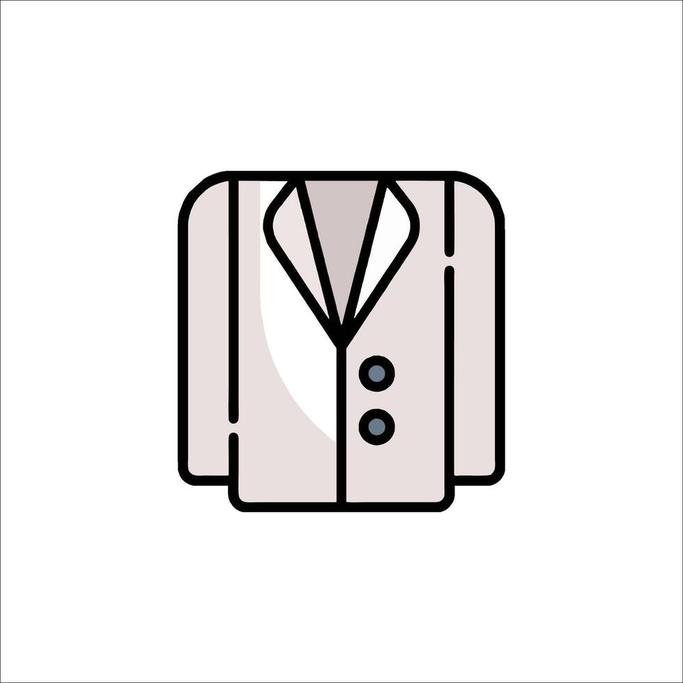A white jacket with a button on the front vector