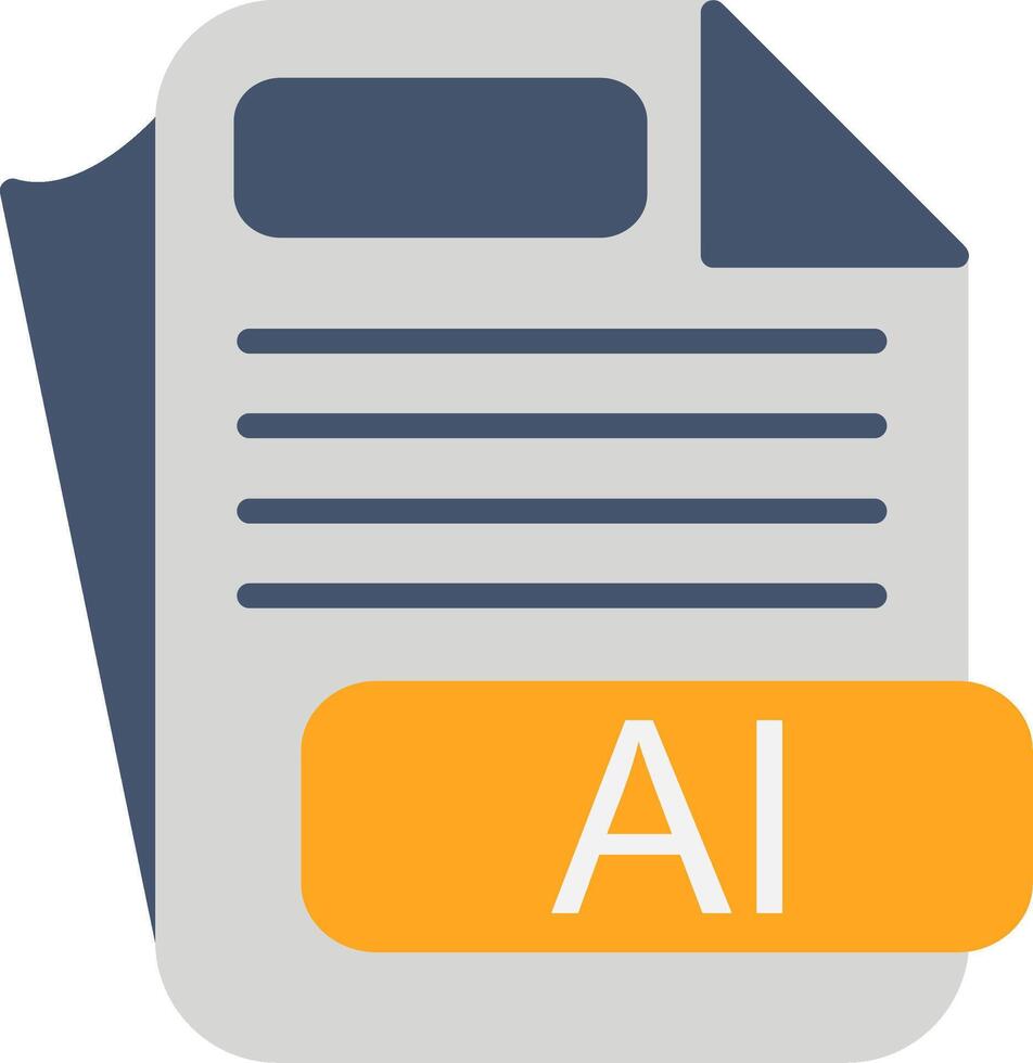 AI File Format Flat Icon vector