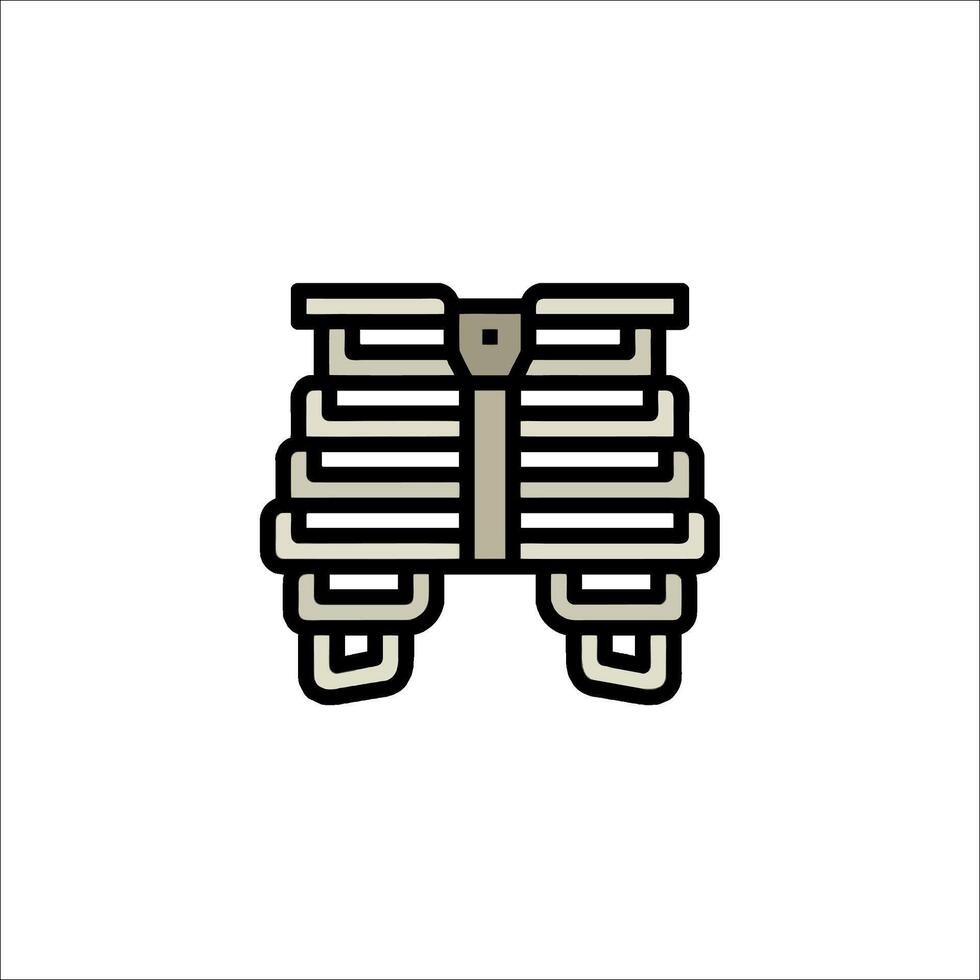 Rib cage icon in line style vector