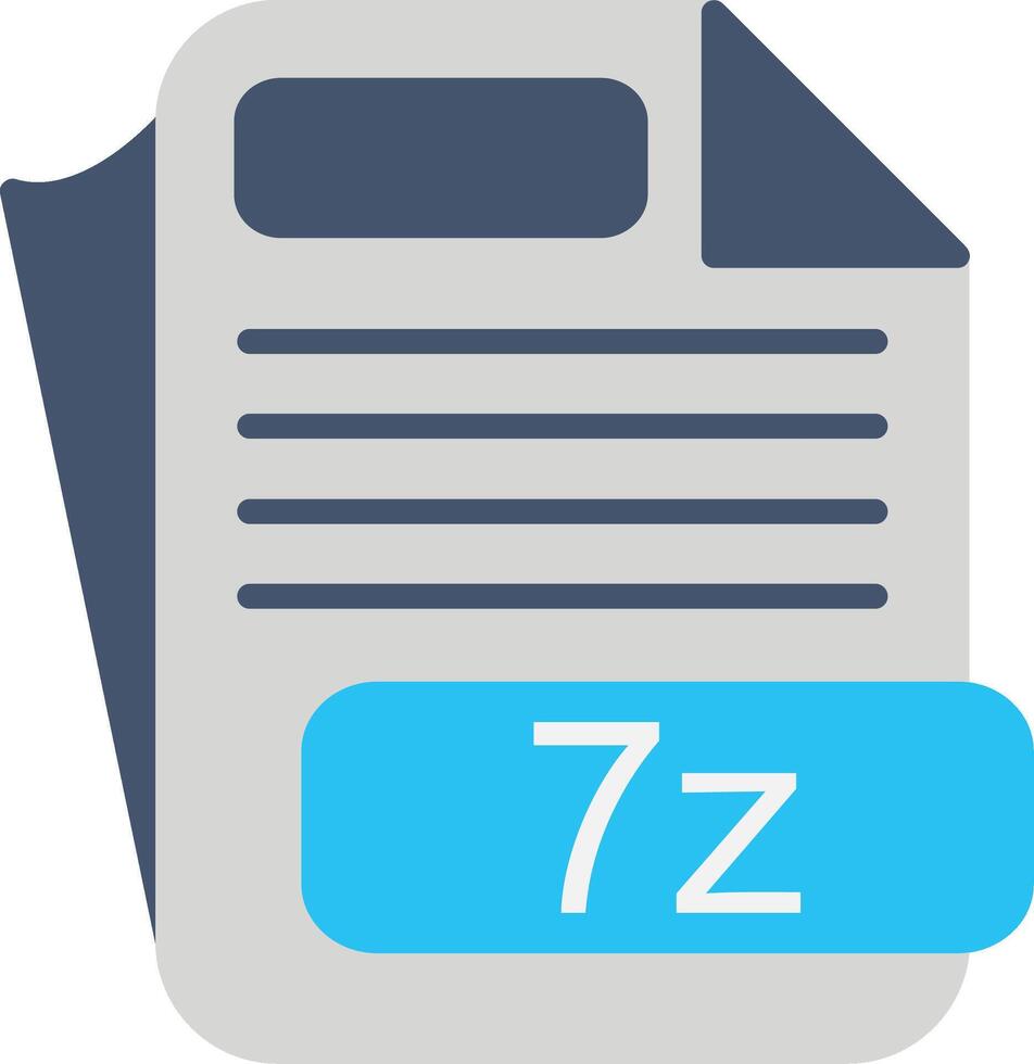 7z File Format Flat Icon vector