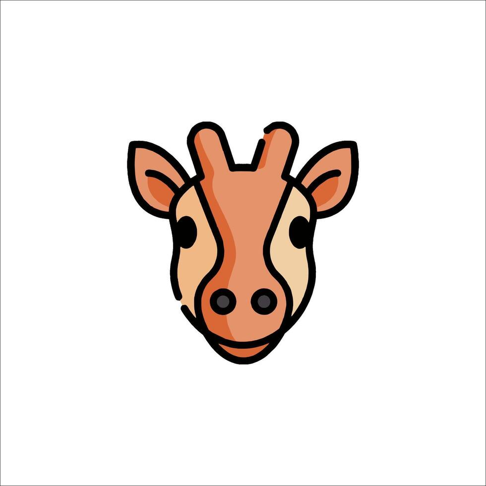 A giraffe head with a big nose and a big mouth vector