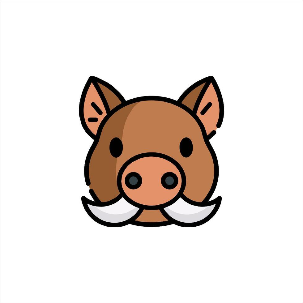 A cartoon pig with a mustache and moustache vector