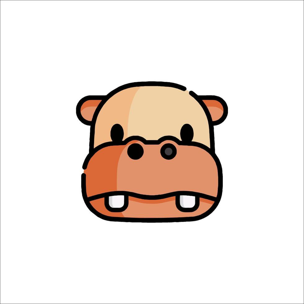 A cartoon hippo head with a big smile vector