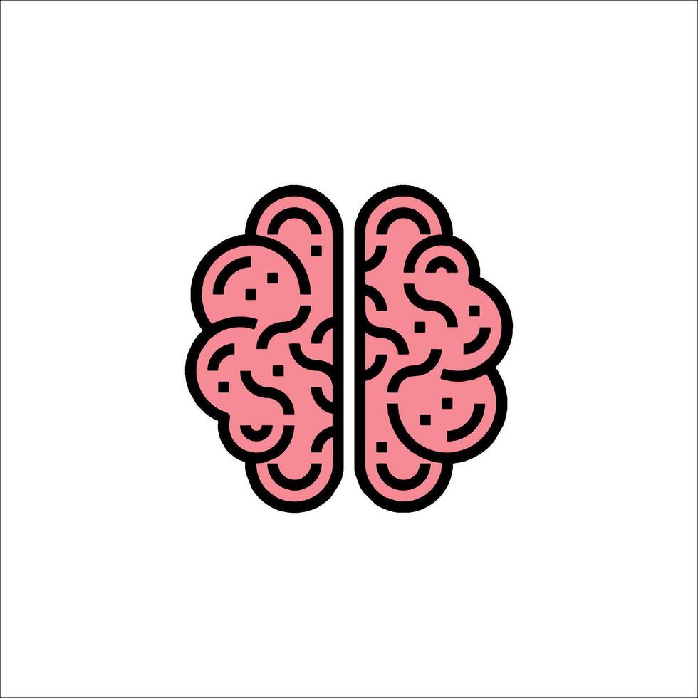 A pink brain icon on a white background vector