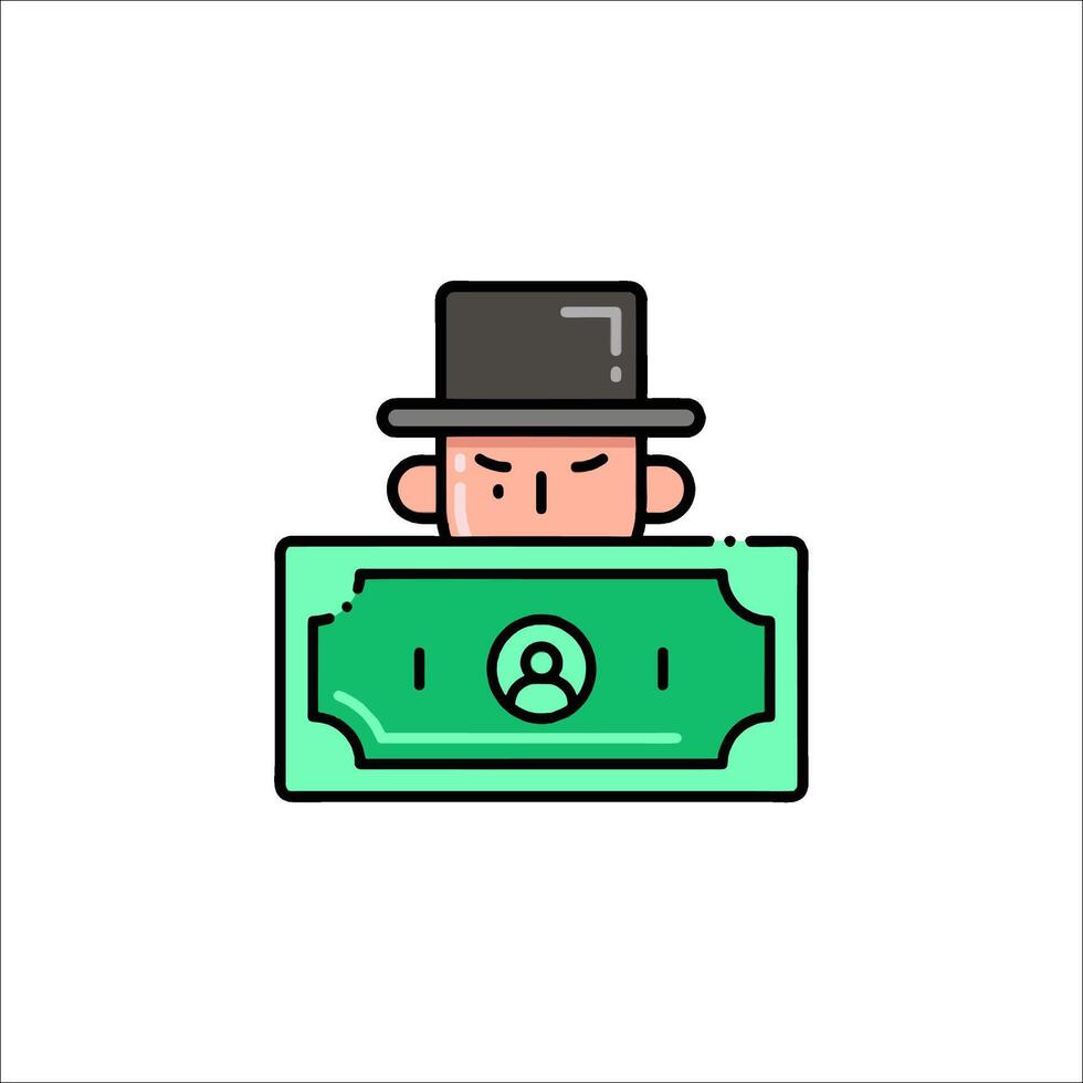 A man in a top hat and a dollar bill vector