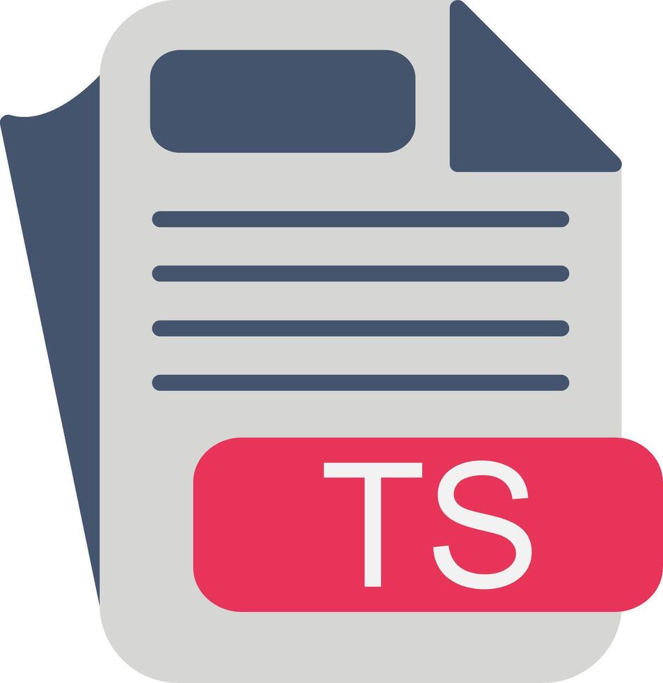 TS File Format Flat Icon vector