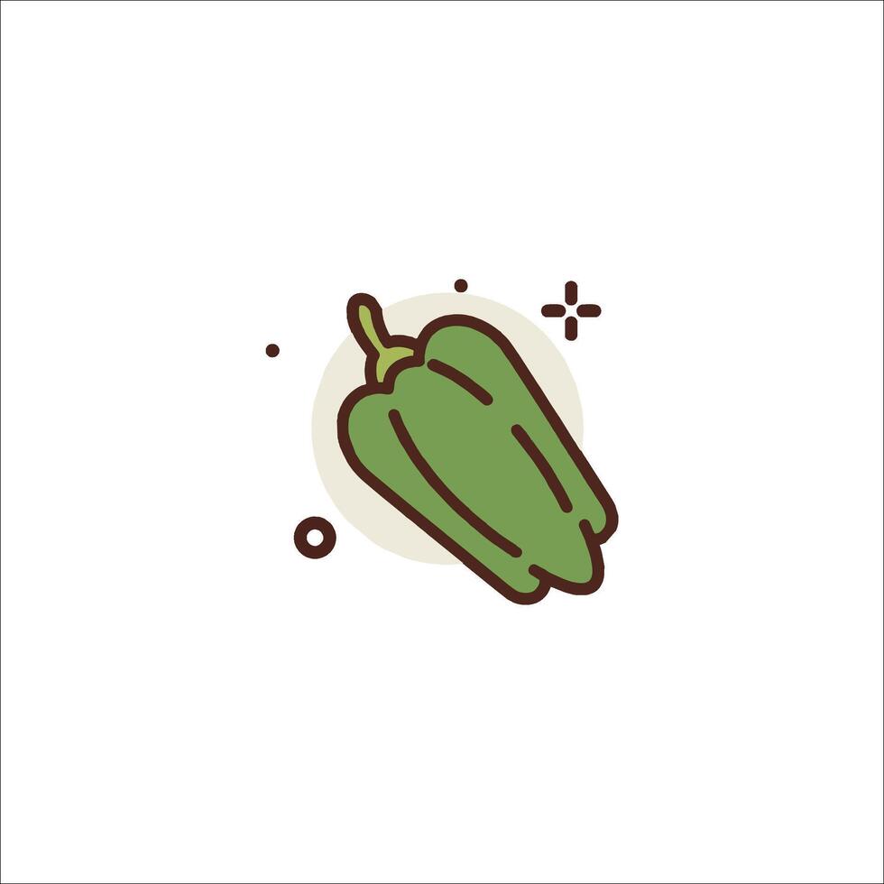 A green pepper icon on a white background vector