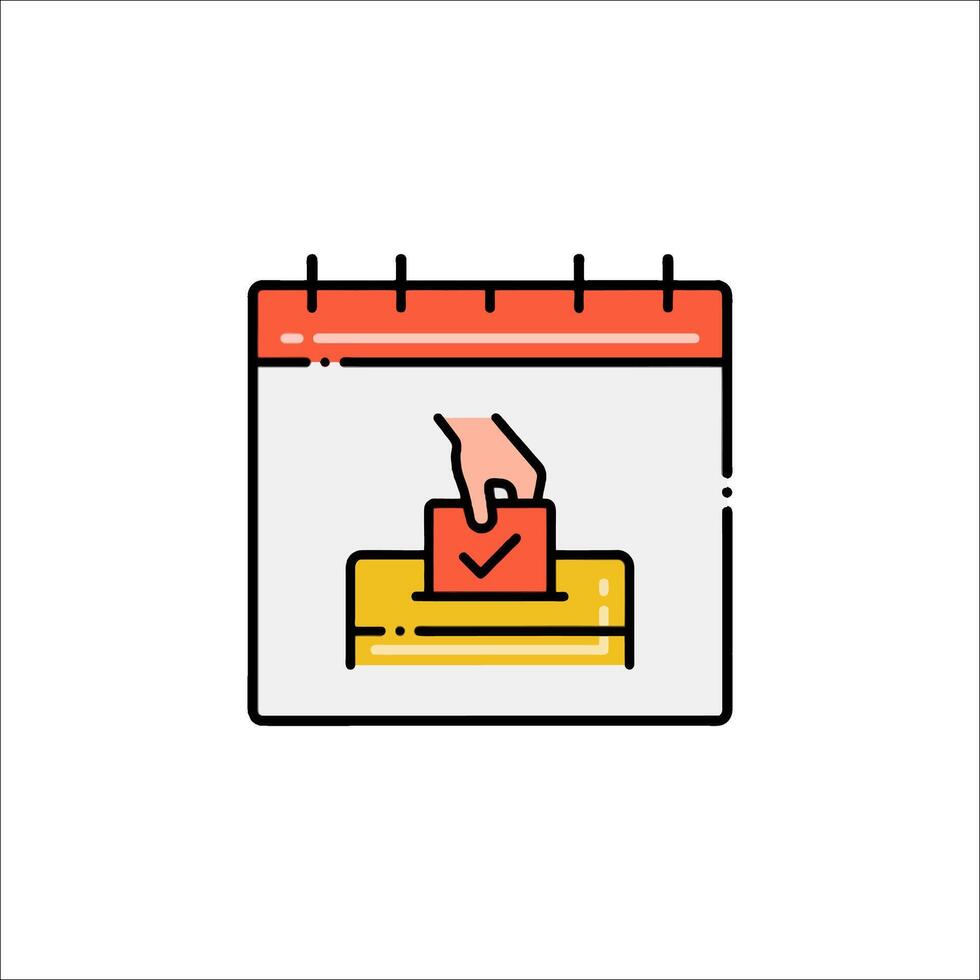A calendar with a hand holding a check box vector