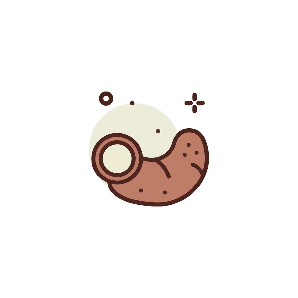 A brown and white logo for a food product vector
