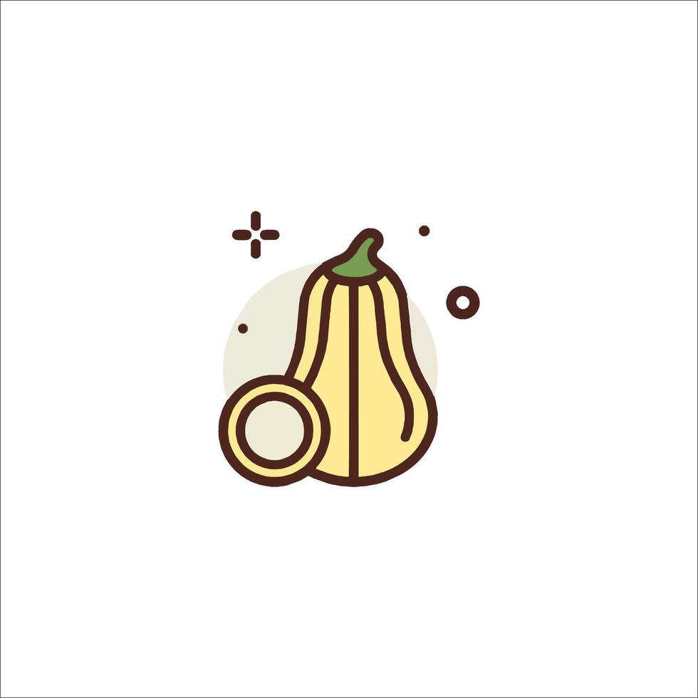 A squash icon with a slice of it vector