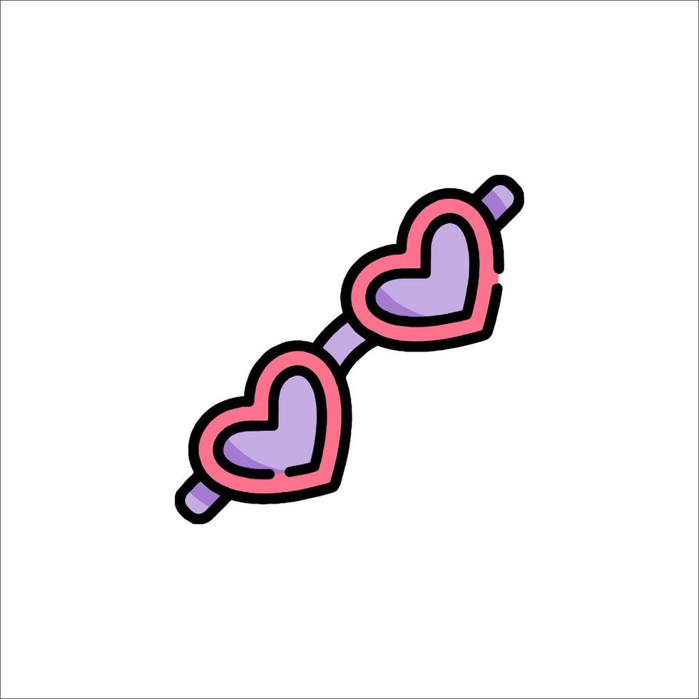 A pair of sunglasses with hearts on them vector