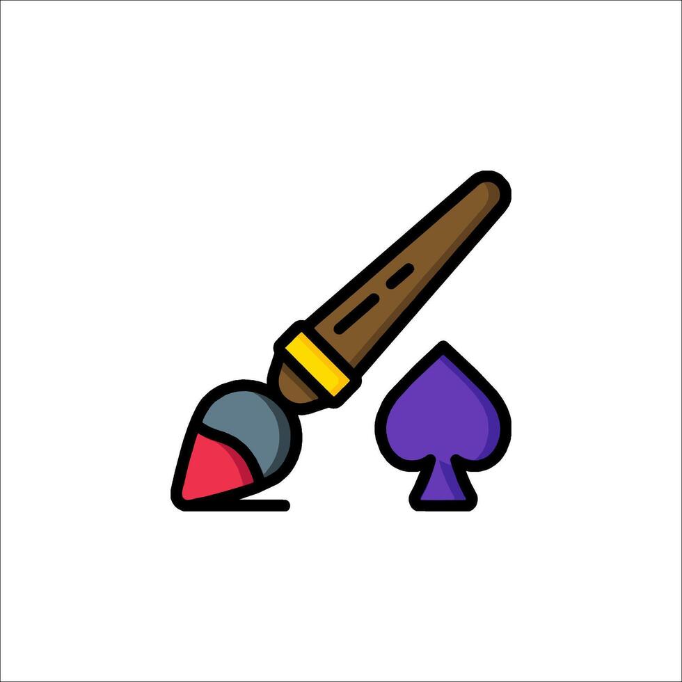 A paintbrush and a spade icon vector