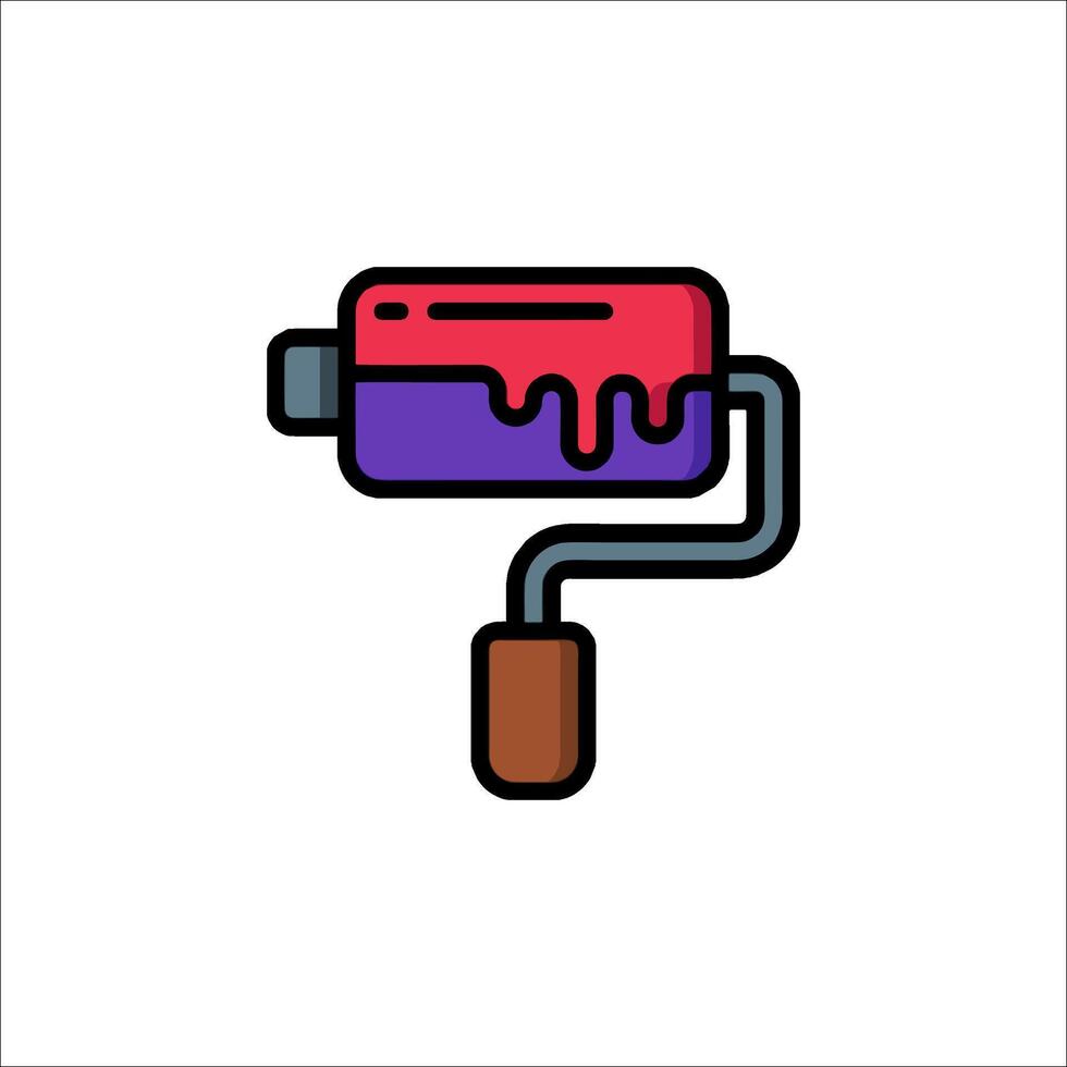 A paint roller icon on a white background vector