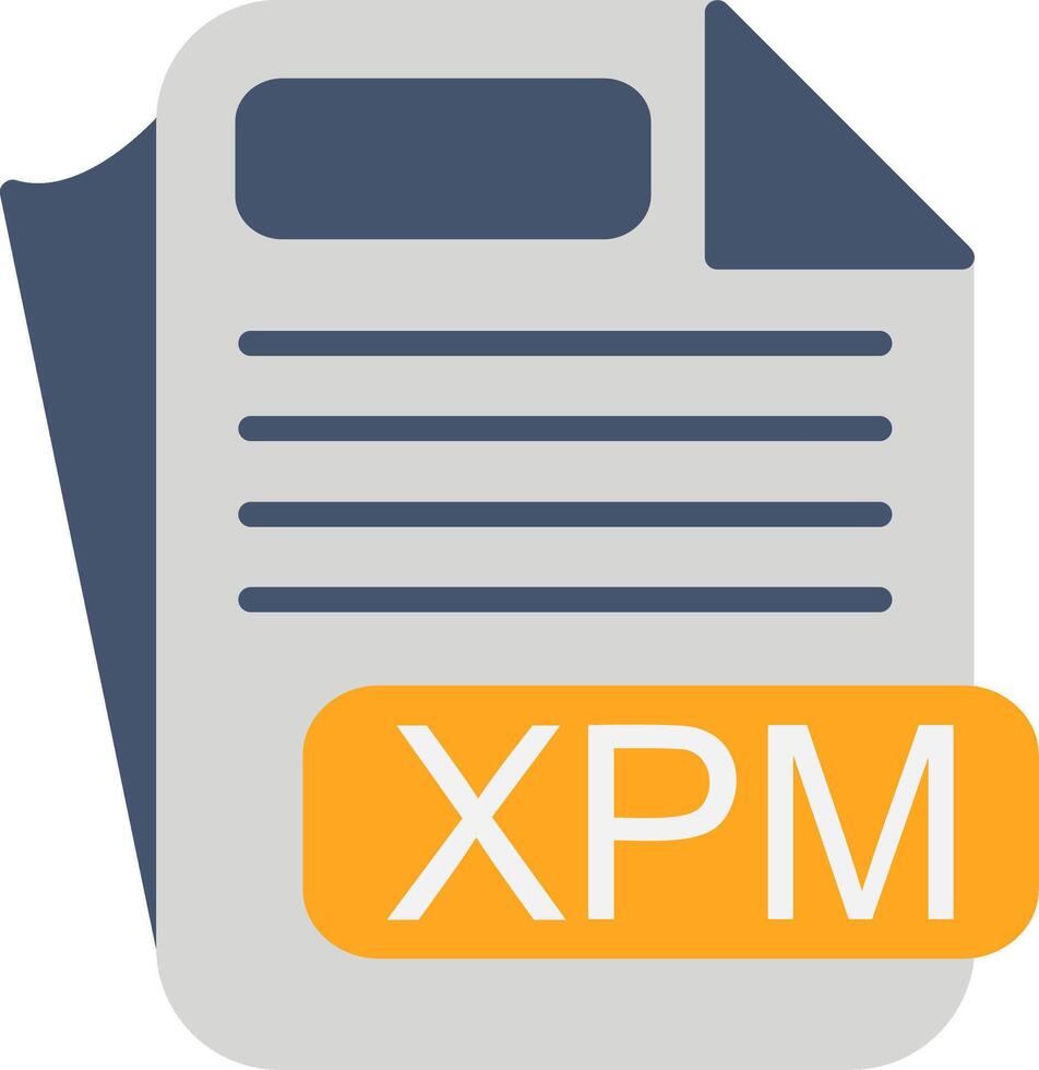 XPM File Format Flat Icon vector
