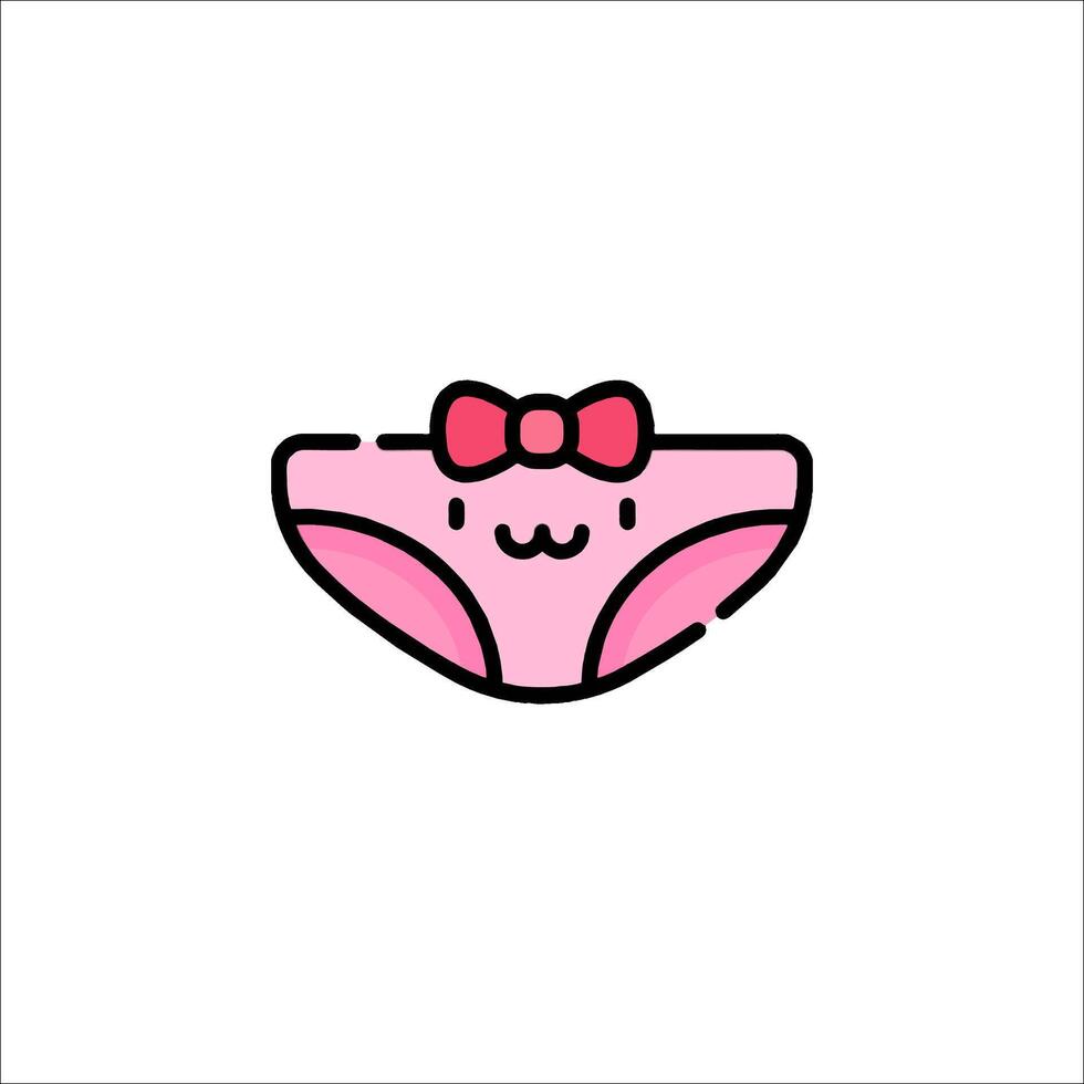 A cartoon underwear with a bow on it vector