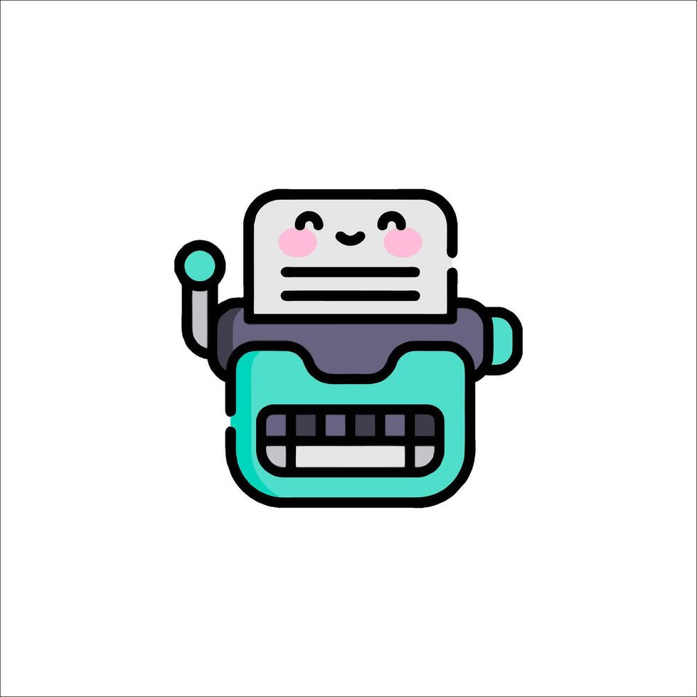 A cartoon machine with a smiley face on it vector