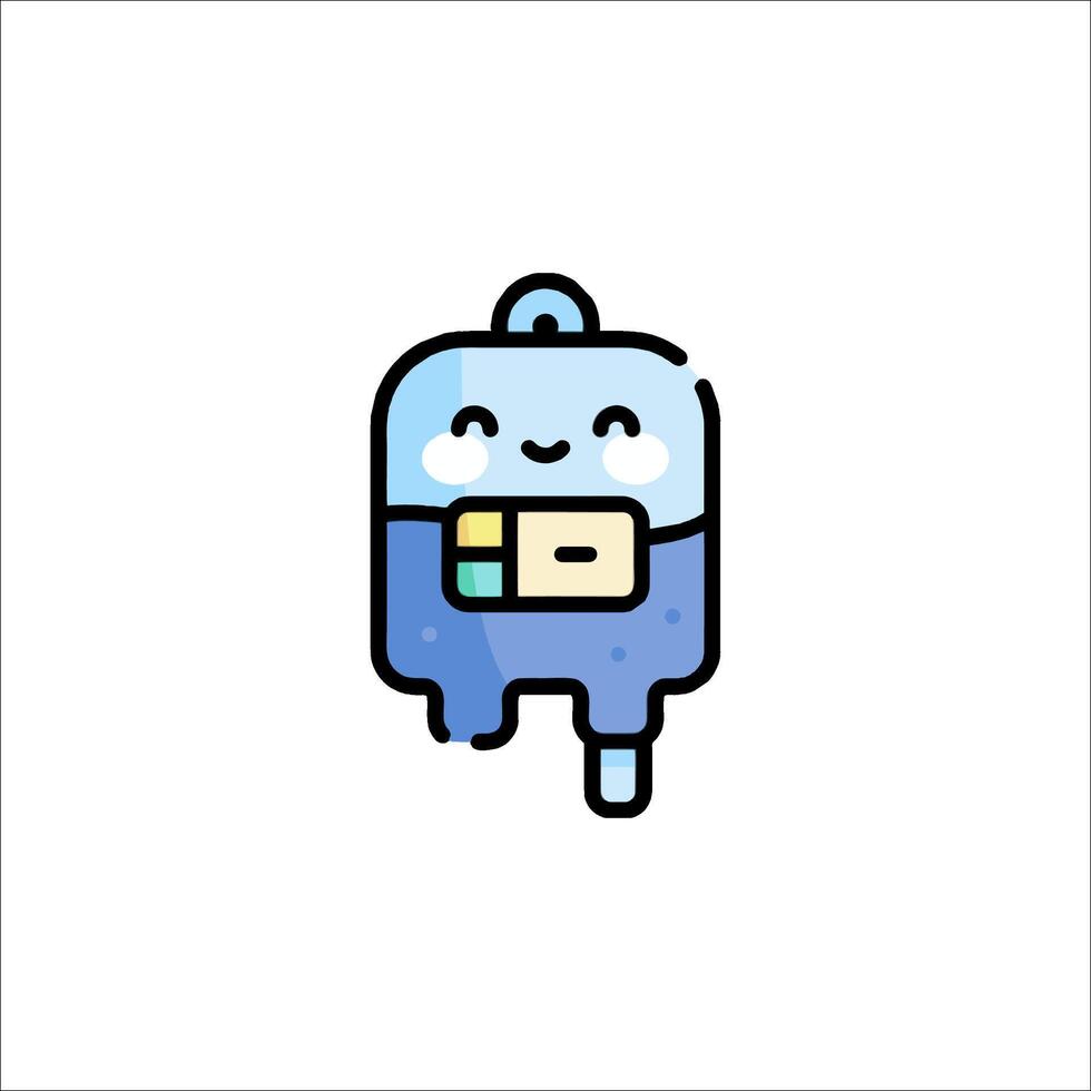 A cute little blue backpack with a smiley face vector