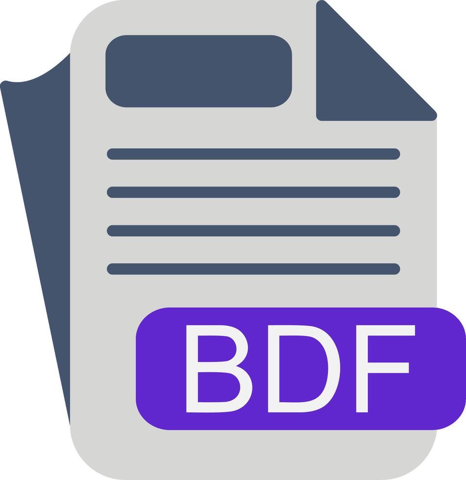 BDF File Format Flat Icon vector