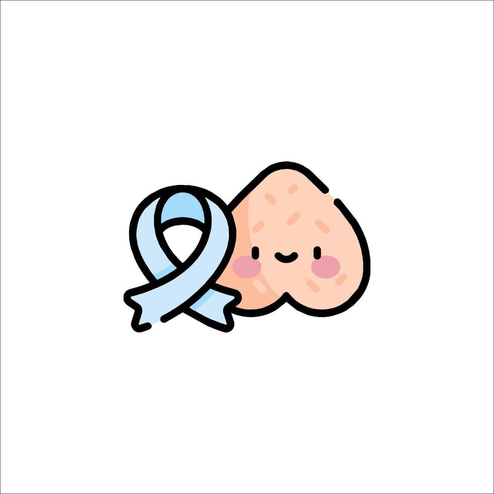 A cartoon character holding a blue ribbon vector
