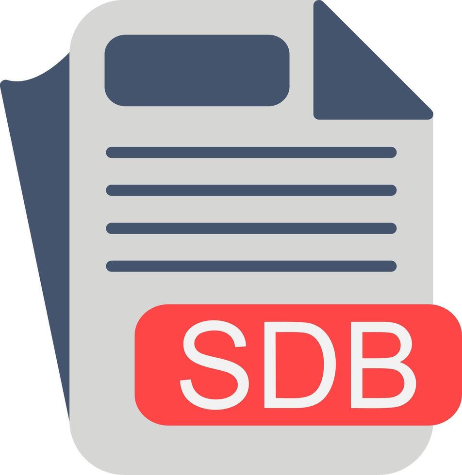 SDB File Format Flat Icon vector
