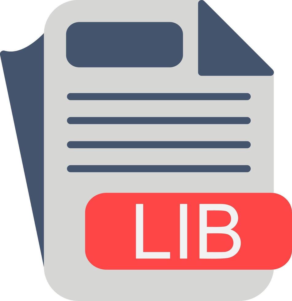 LIB File Format Flat Icon vector