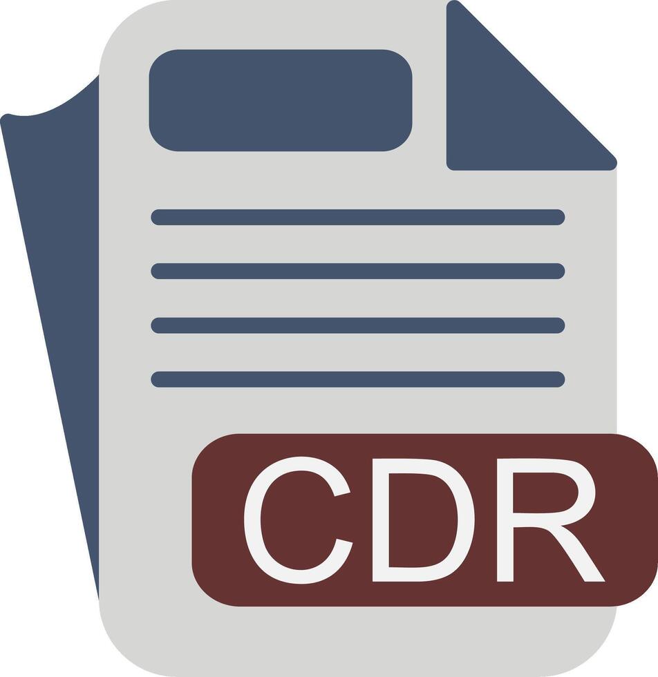 CDR File Format Flat Icon vector