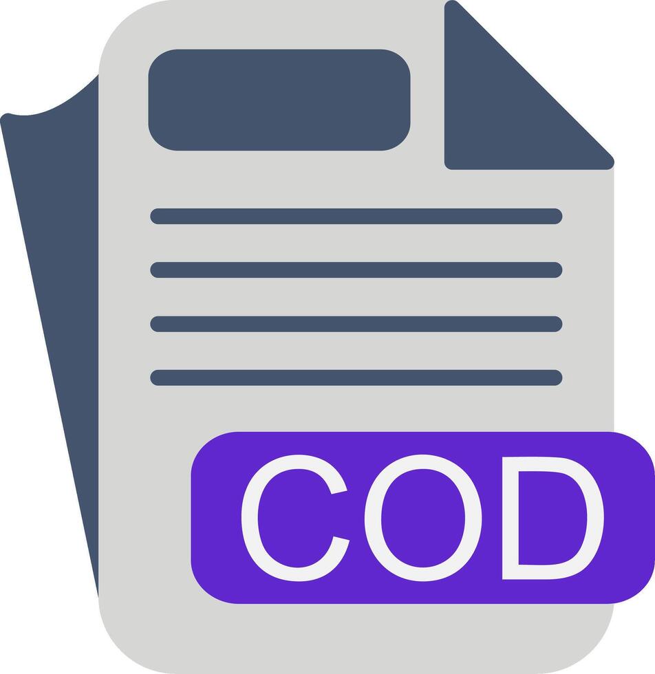 COD File Format Flat Icon vector
