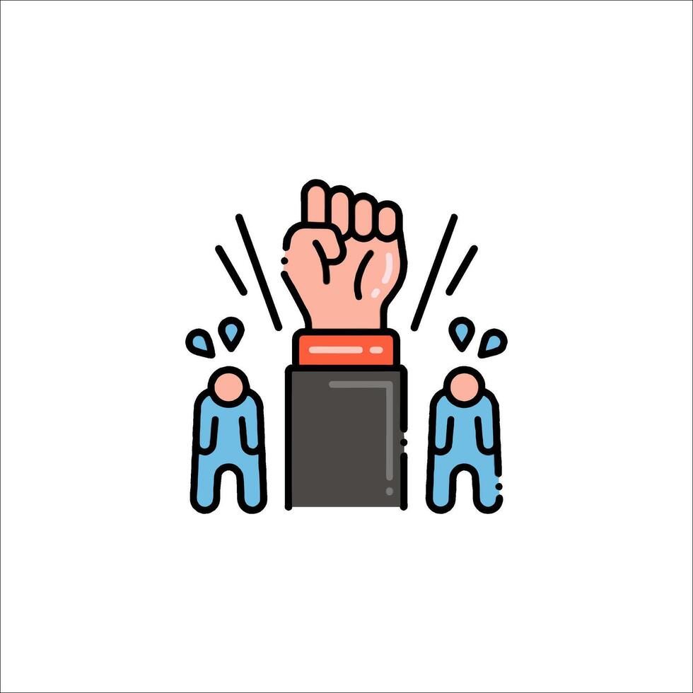A hand holding a fist with a fist in the air vector