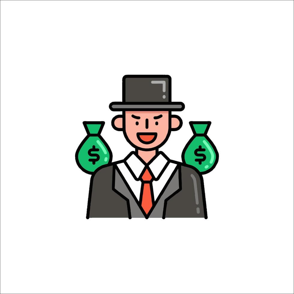 A man in a suit holding money bags vector